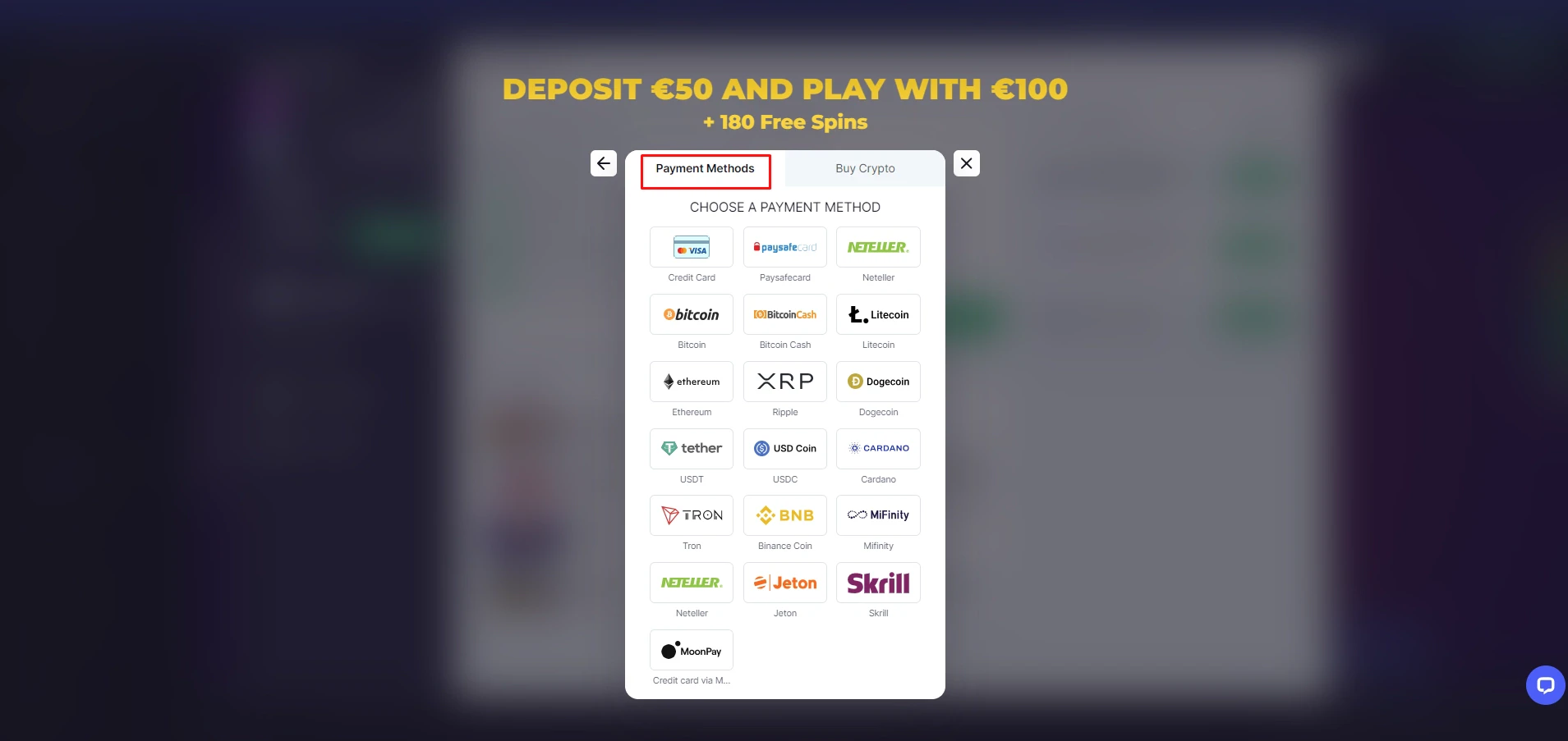 BitStarz Payment Methods