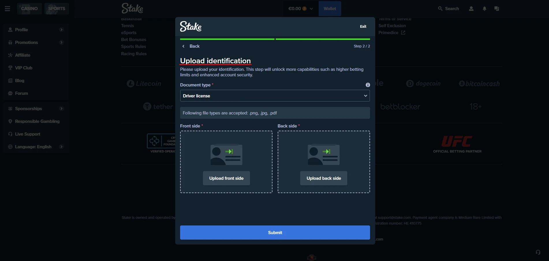 Stake Casino Identity Verification