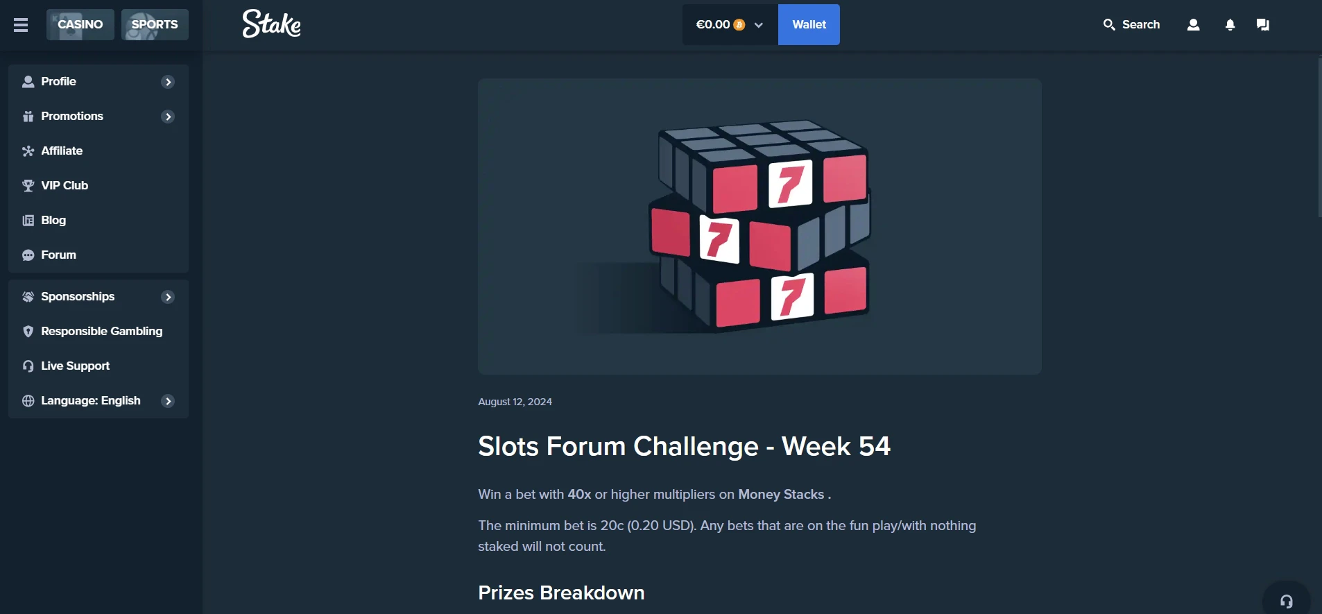 Stake Casino Slots Forum Challenge