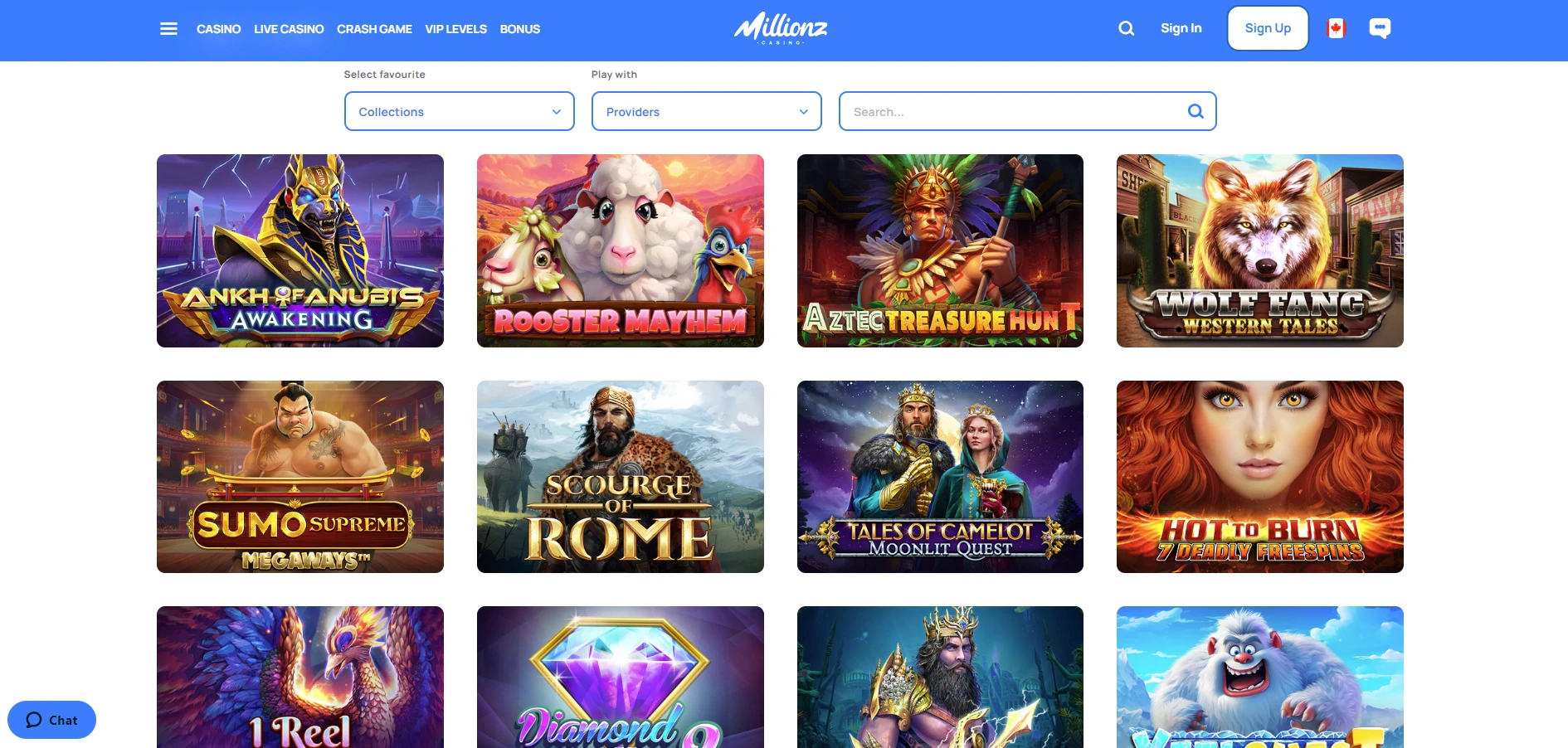 Millionz Casino Game Selection