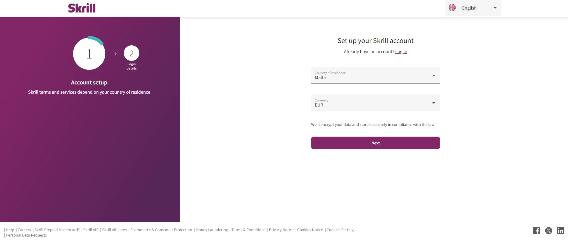 Skrill Account Registration