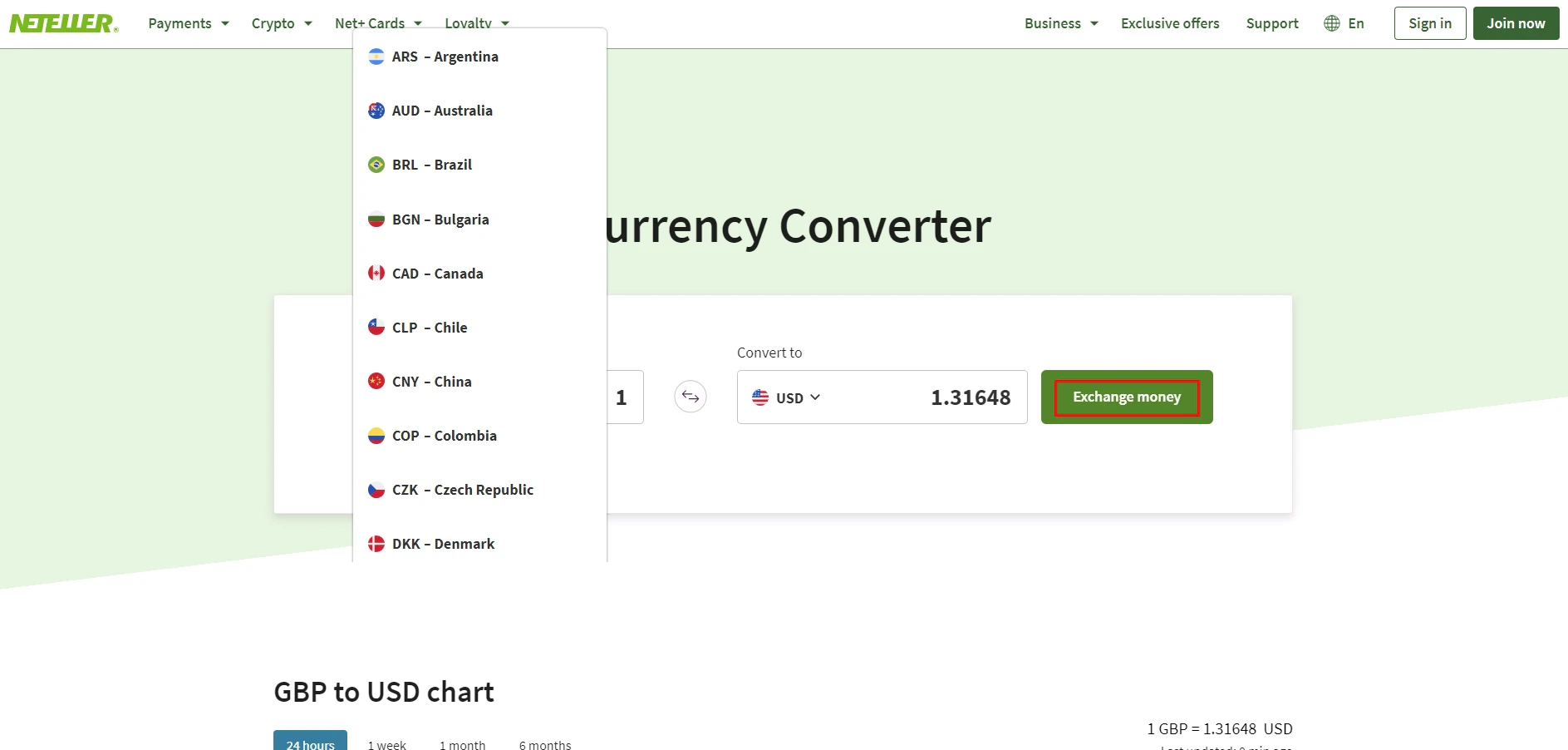 Neteller Currency Conversion