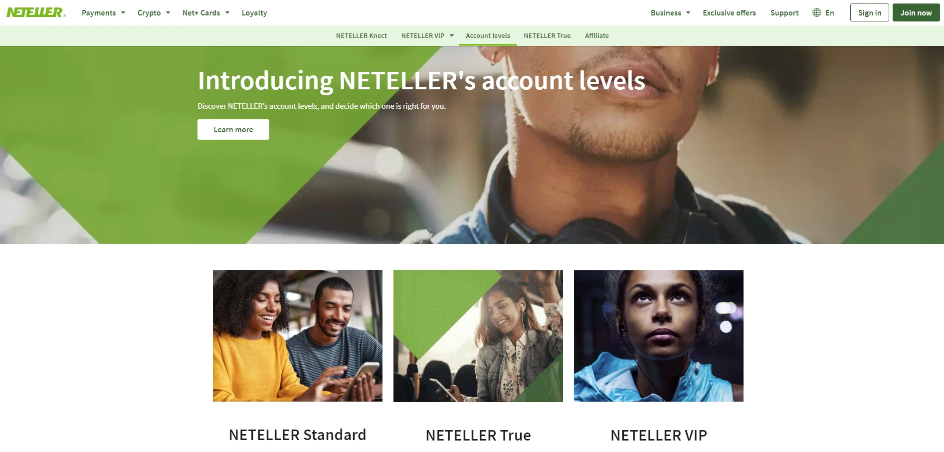 Neteller Account Levels