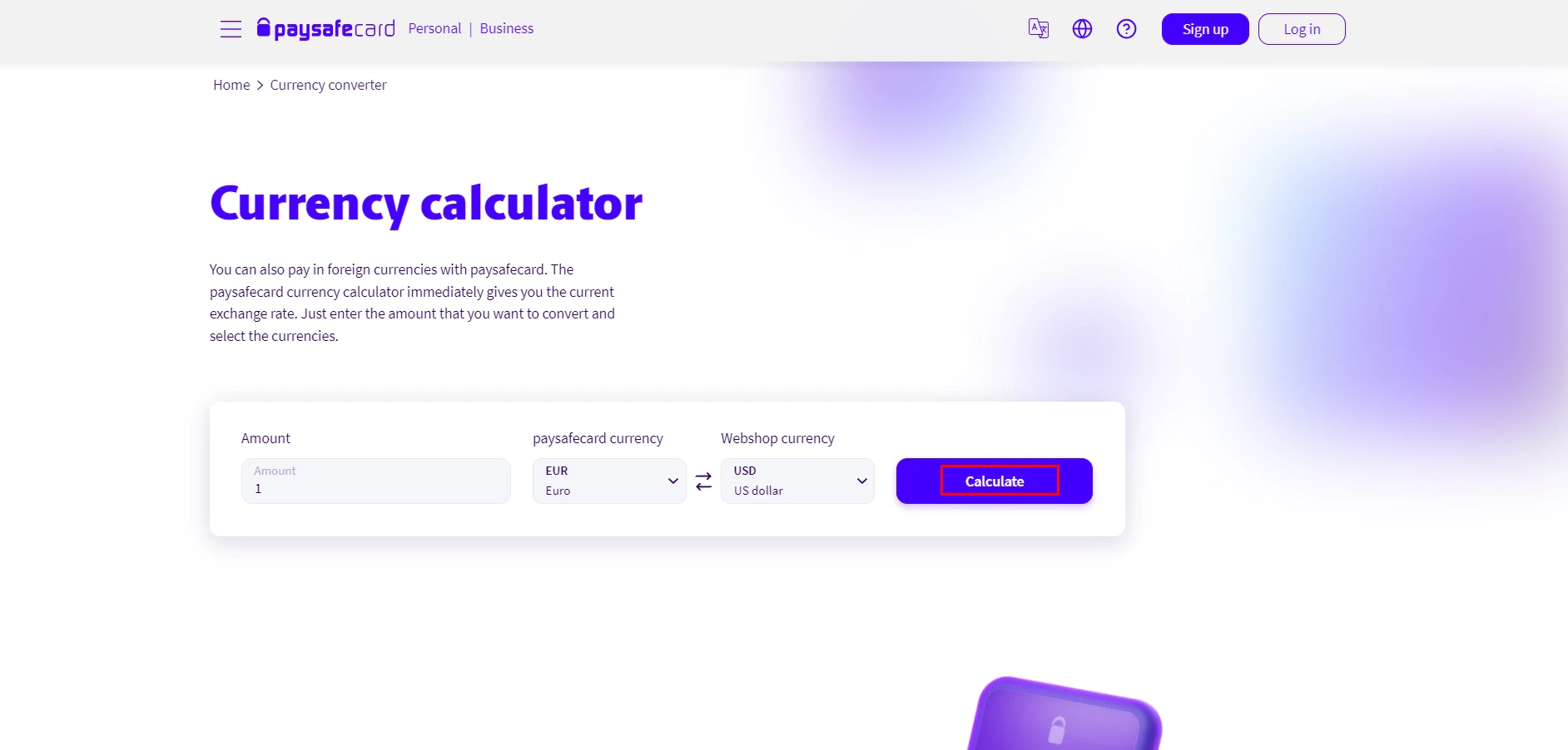 paysafecard currency calculator