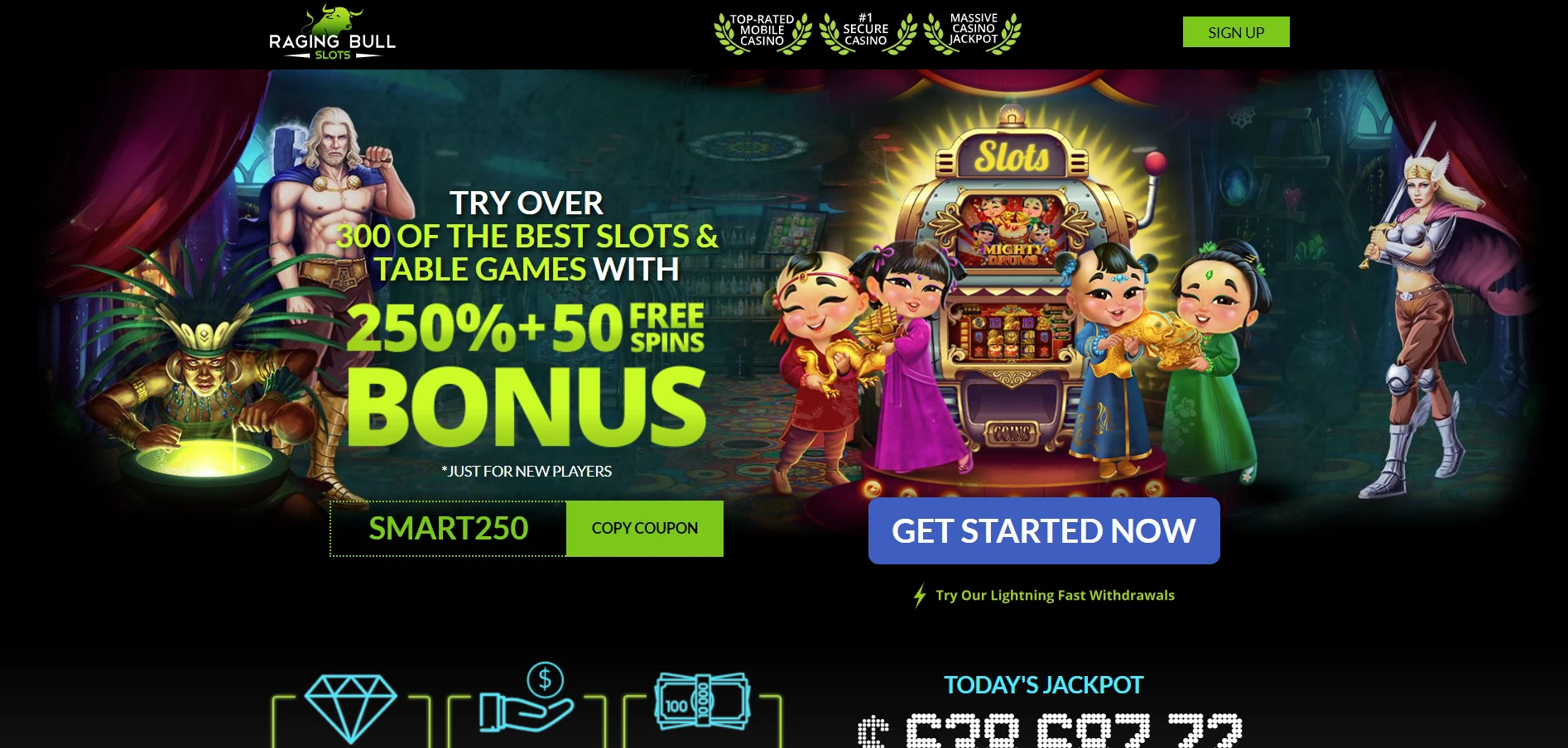 Raging Bull Slots Welcome Bonus