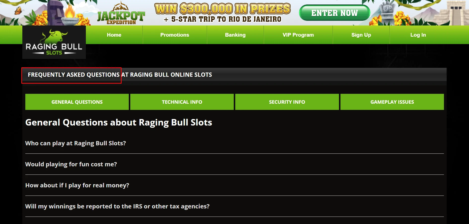 Raging Bull Slots FAQ