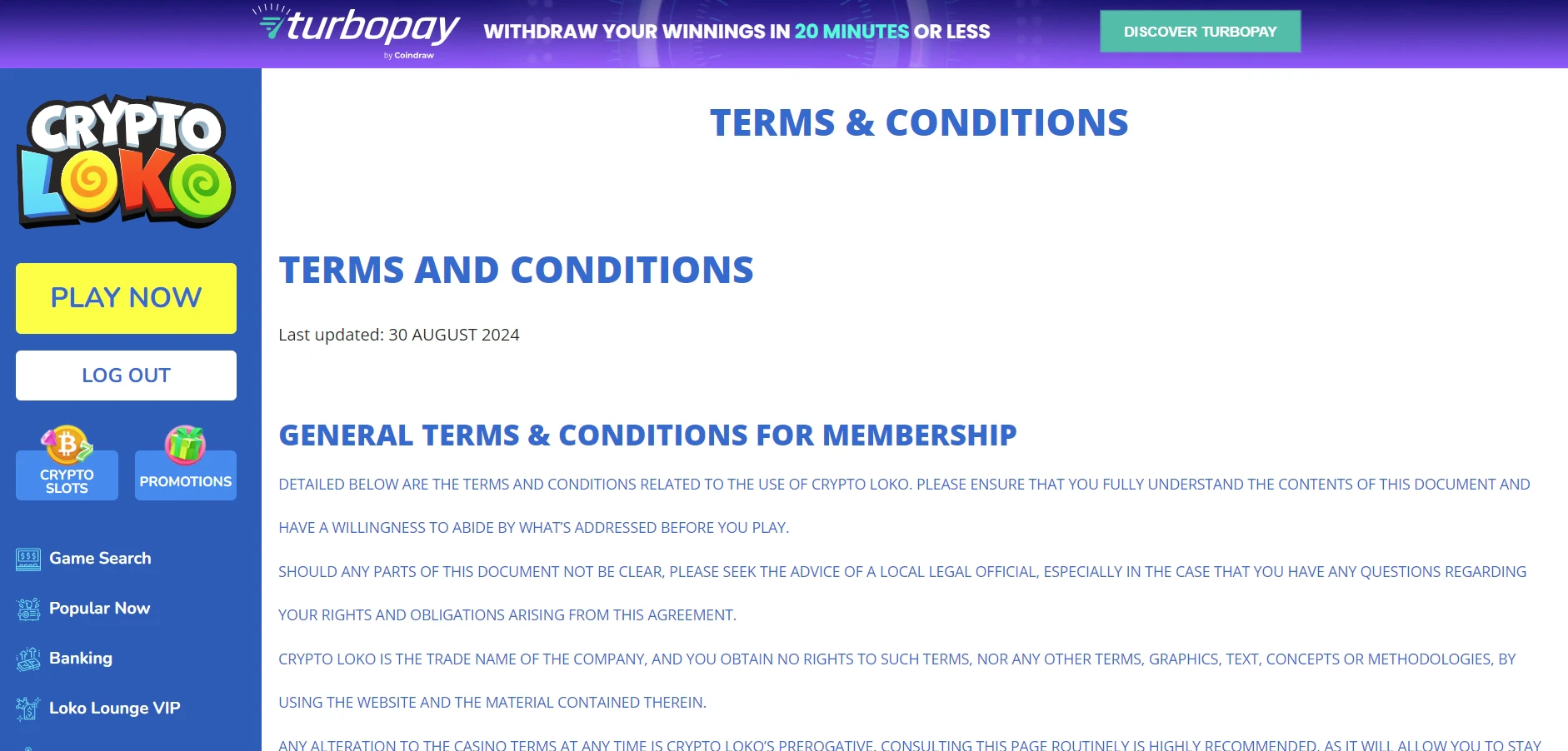 Crypto Loko Terms and Conditions