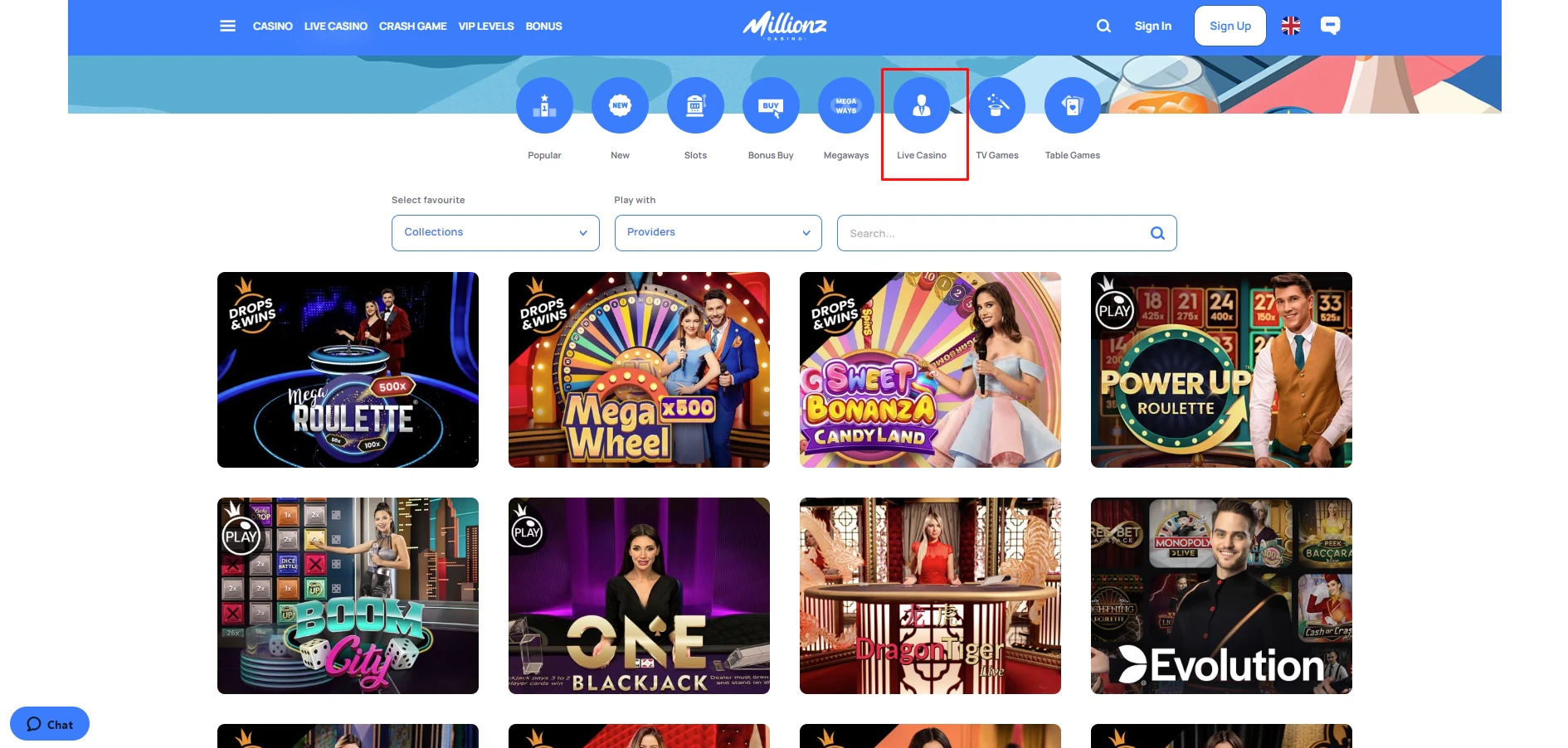 Millionz Casino Live Games