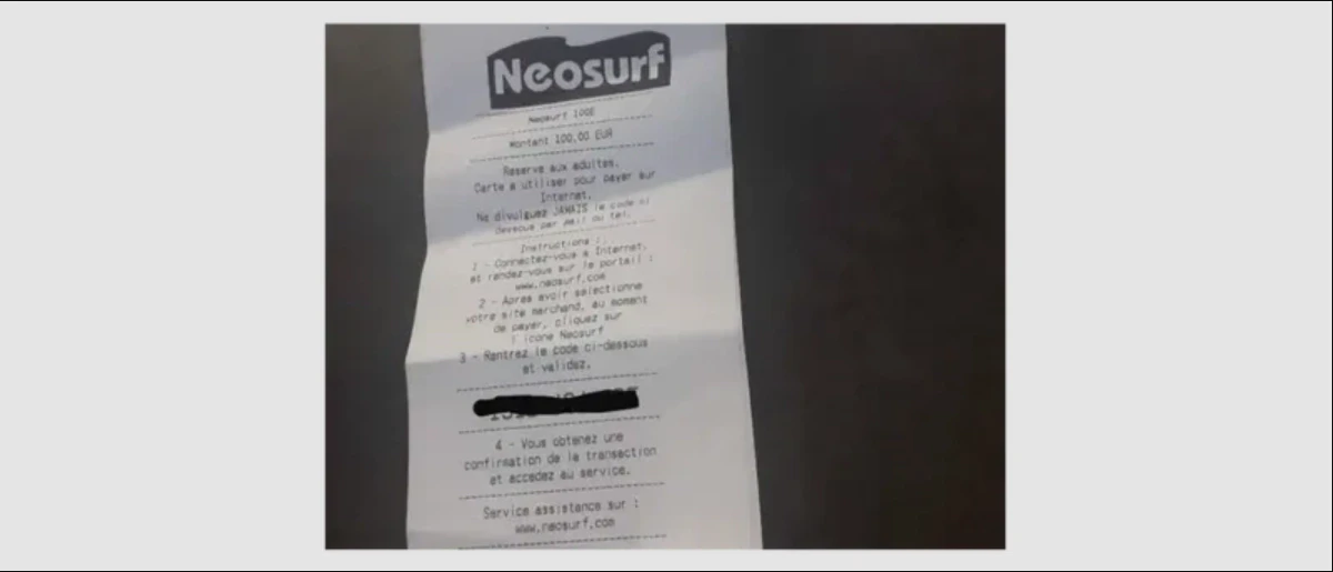 Neosurf ticket