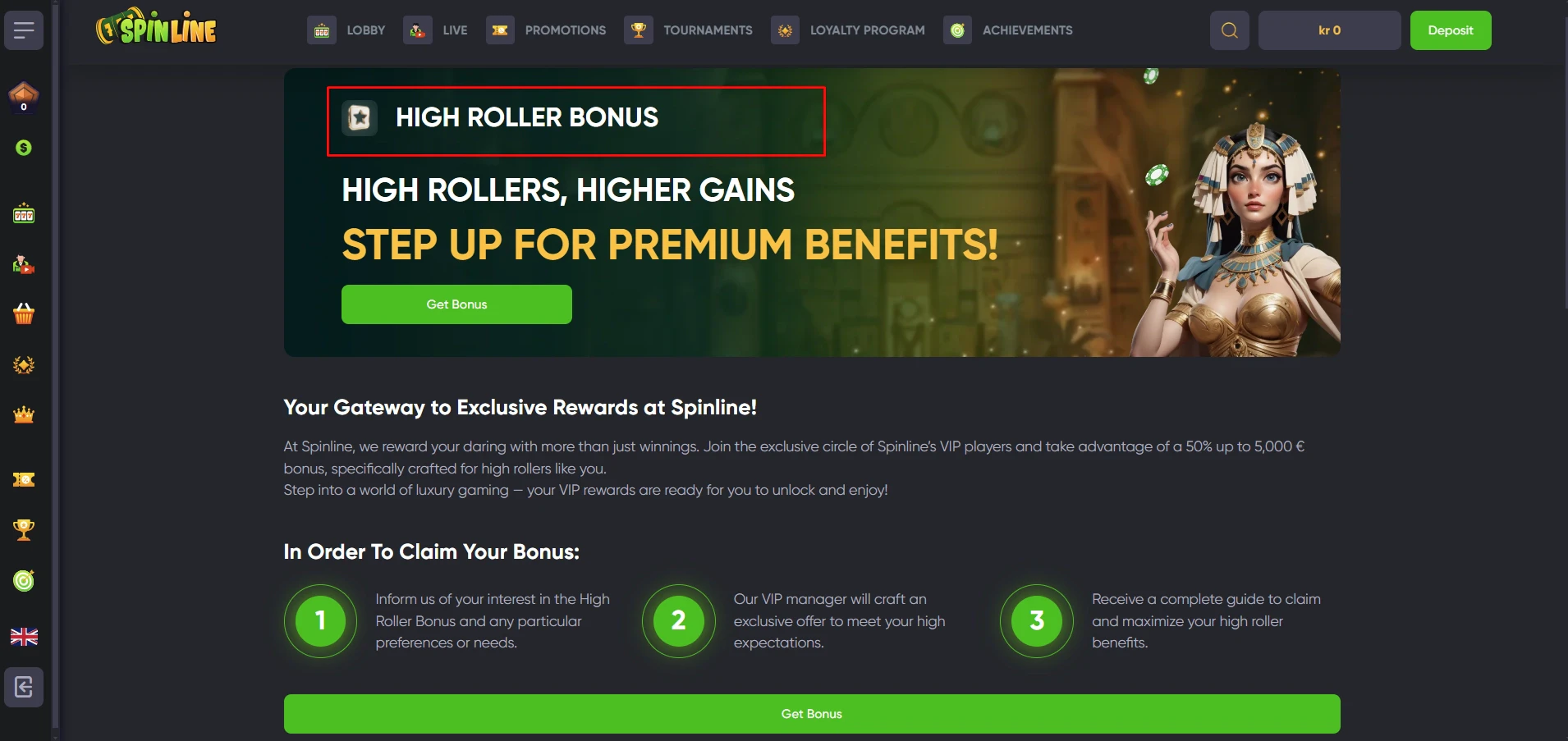 Spinline High Roller Bonus