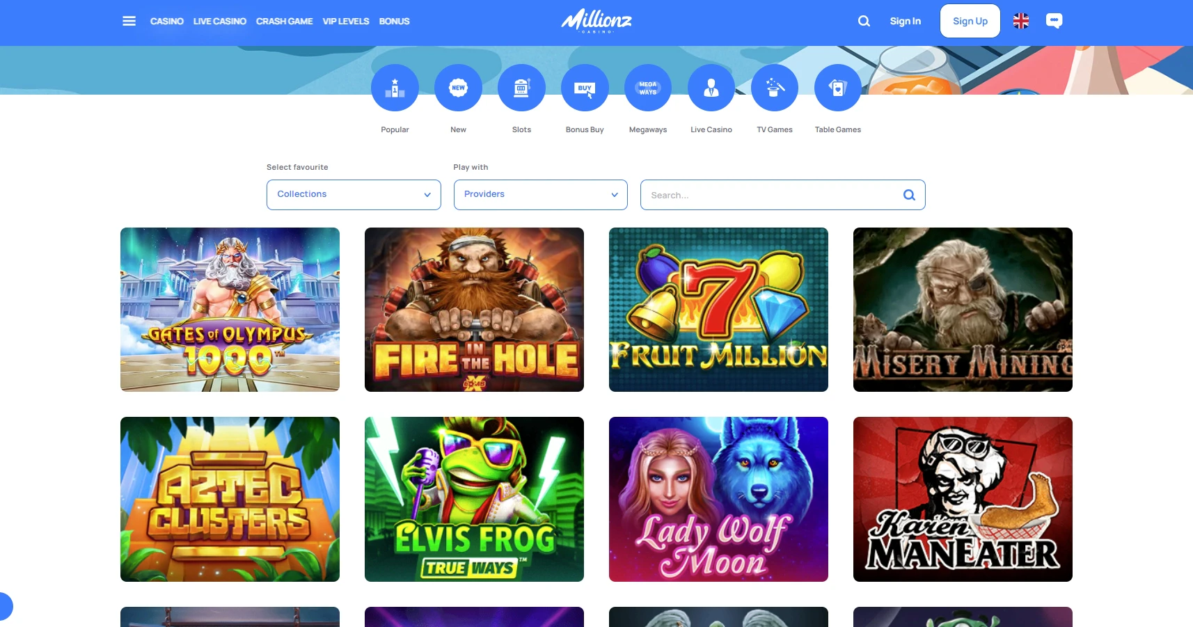 Millionz Game Selection