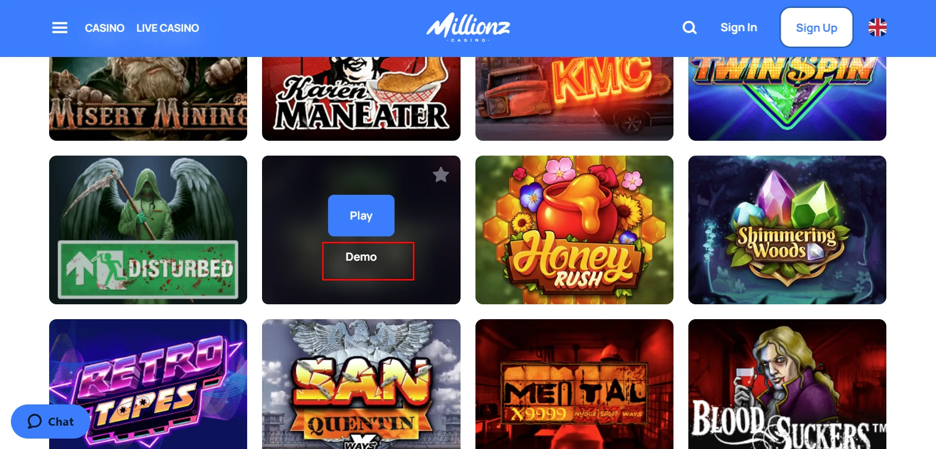 Millionz Casino Demo Mode