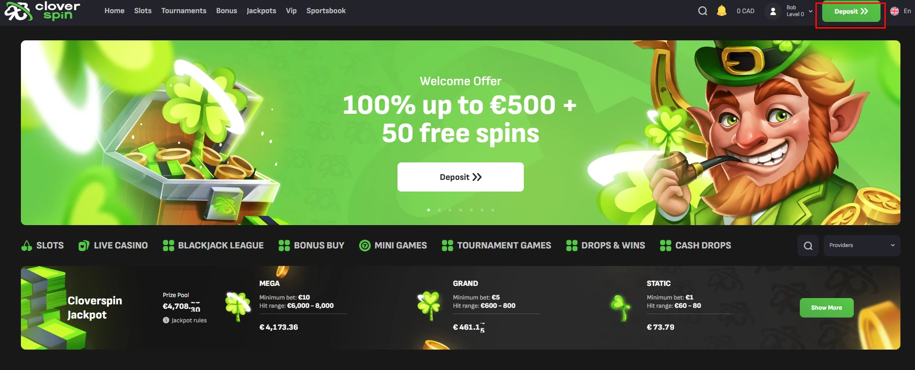 Cloverspin Welcome Bonus