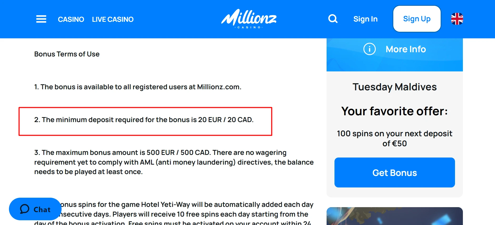 Millionz Minimum Deposit