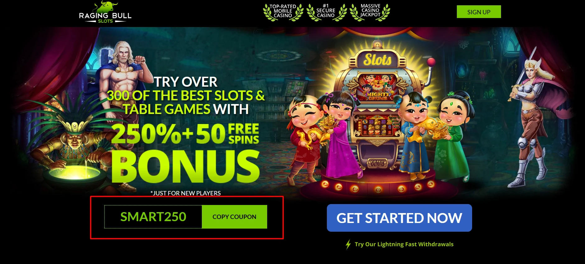 Raging Bull Slots Free Spins