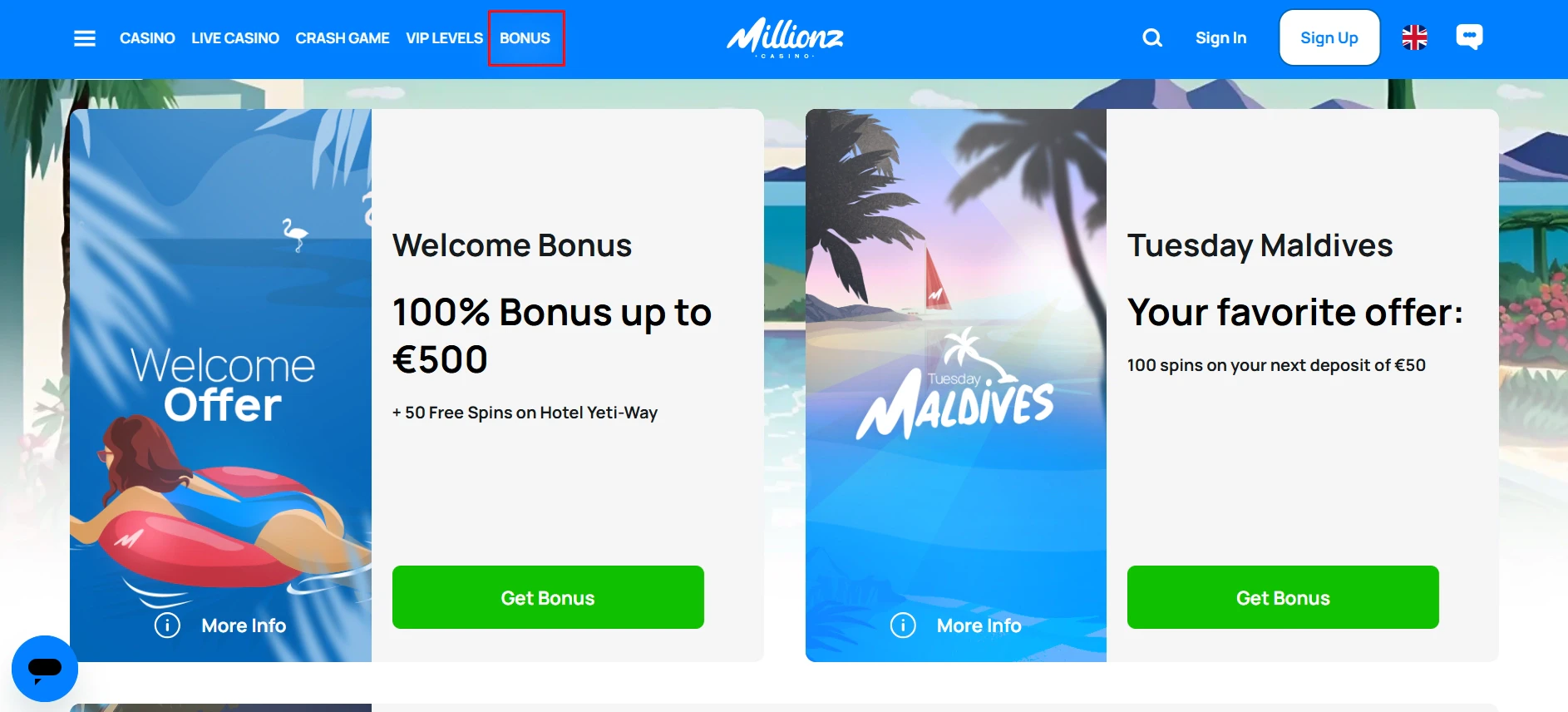 Millionz Bonuses and Promotions