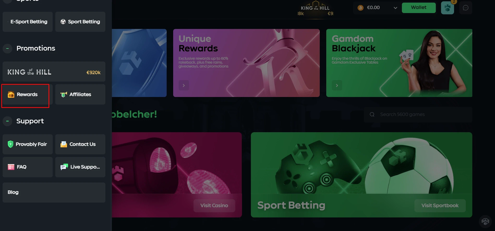 Gamdom Casino Rewards