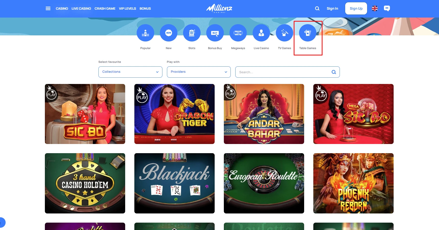 Millionz Table Games