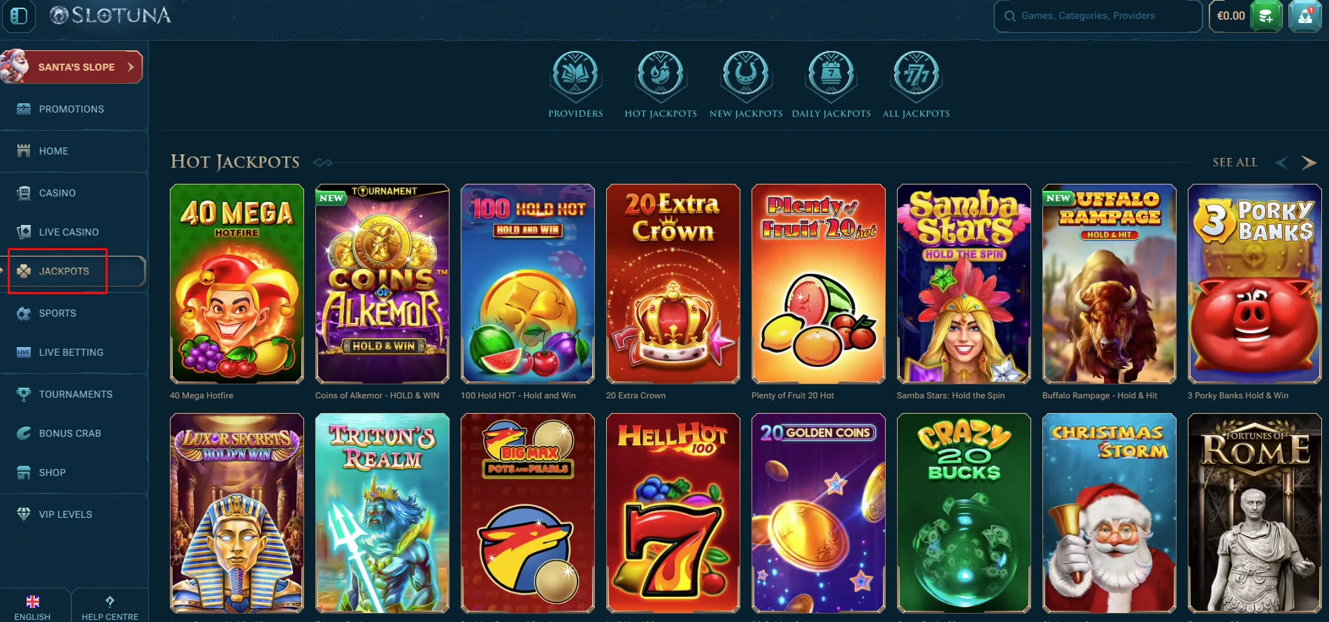 Slotuna Casino Jackpot Games