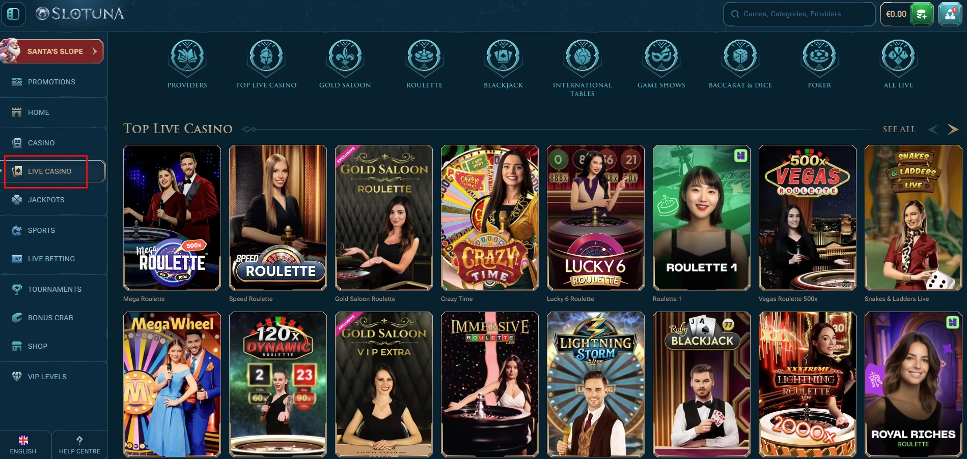 Slotuna Live Casino