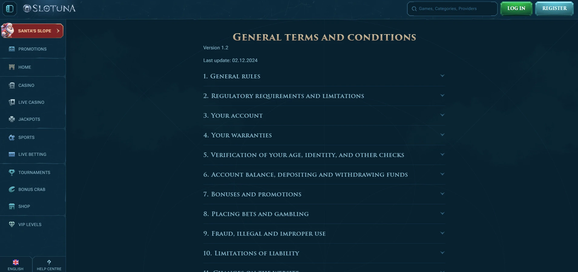 Slotuna Terms and Conditions