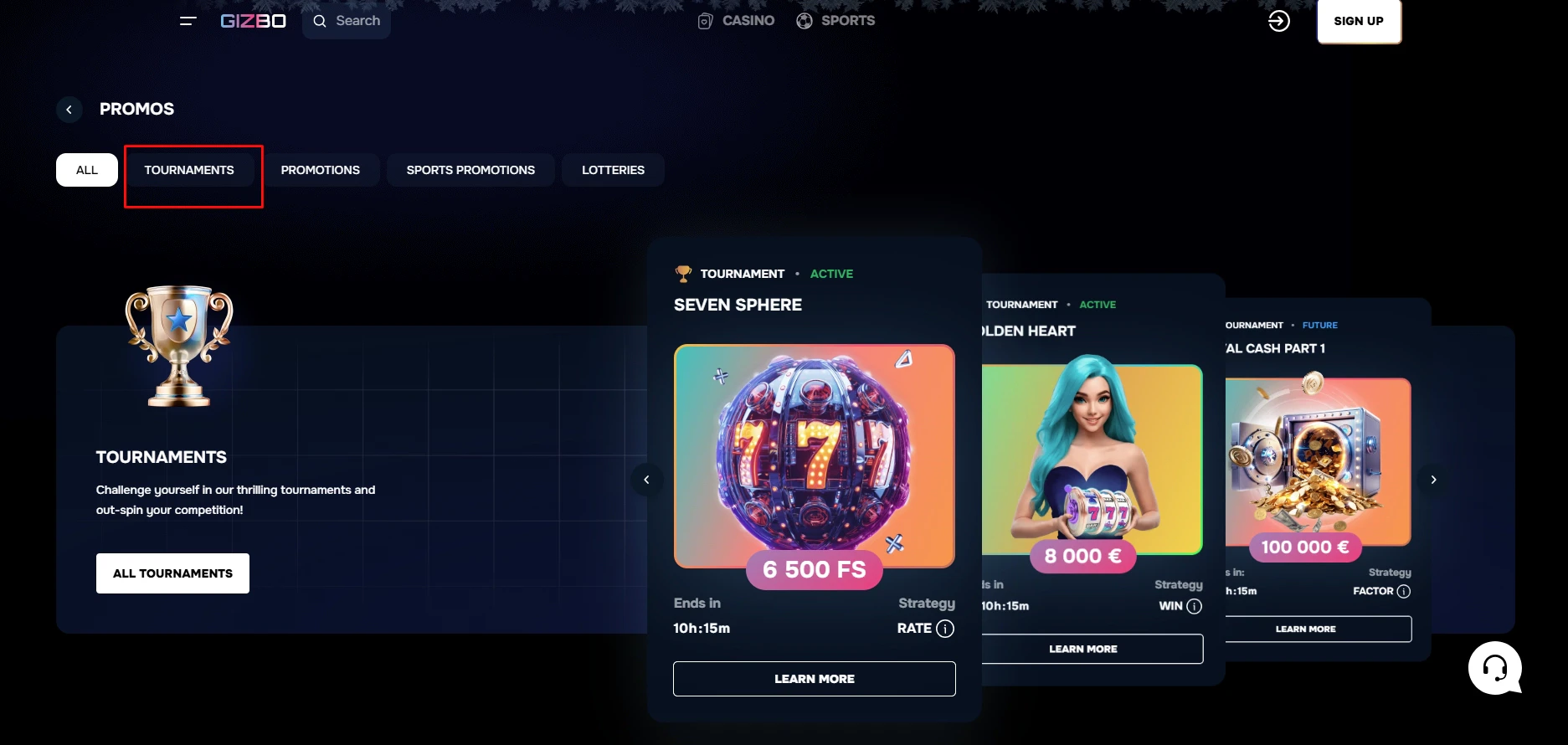 Gizbo Casino Tournaments