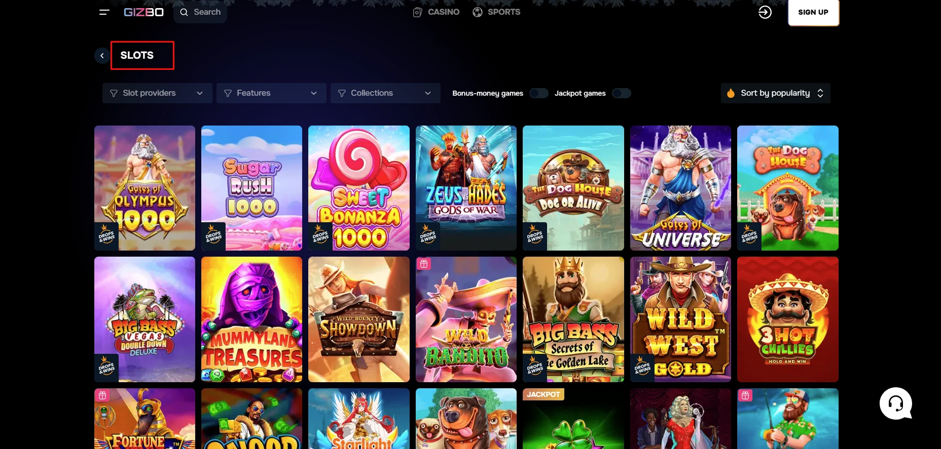 Gizbo Casino Slot Machines