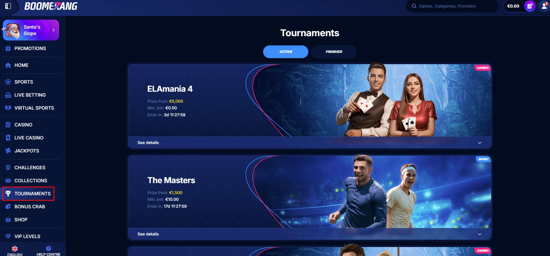 Boomerang Bet Tournaments