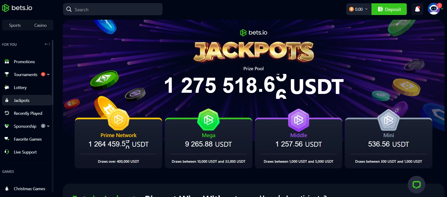 Bets.io Jackpots