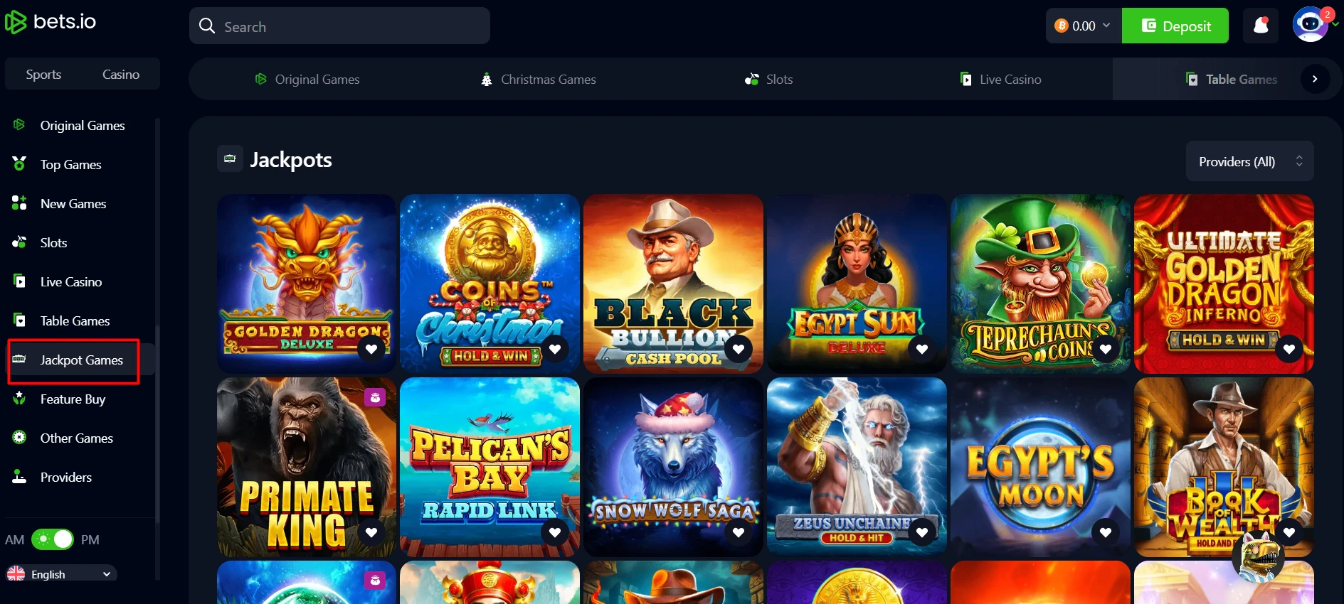 Bets.io Jackpot Games