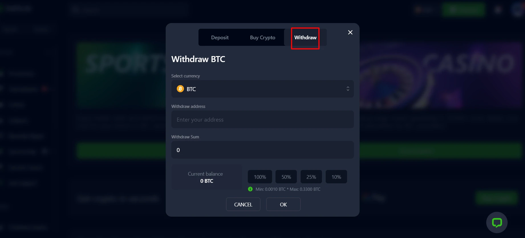 Bets.io Withdrawal Process