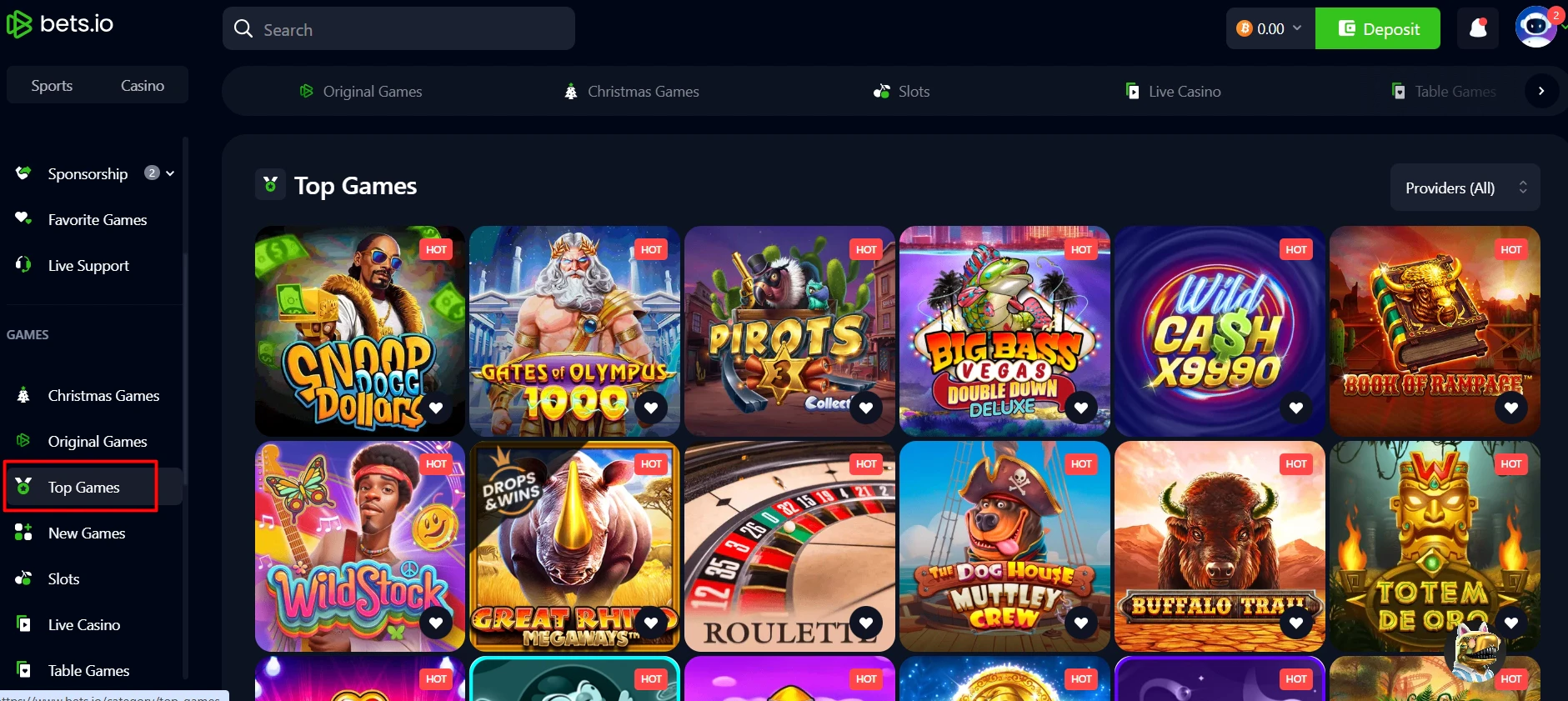 Bets.io Top Games