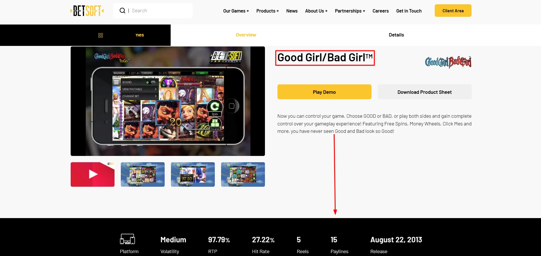 Good Girl/Bad Girl Slot Info