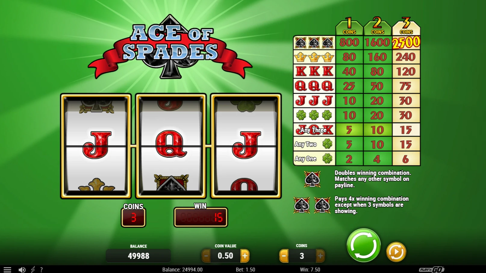 Aces of Spades by Play'n GO