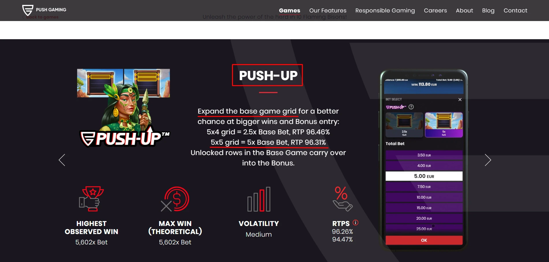 Push-Up Feature by Push Gaming