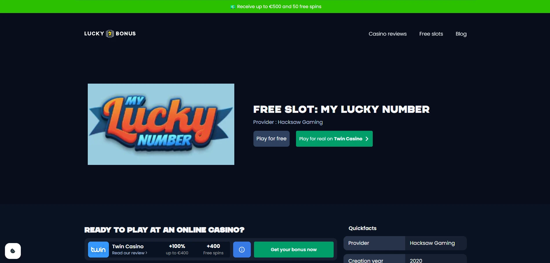 My Lucky Number by Hacksaw Gaming