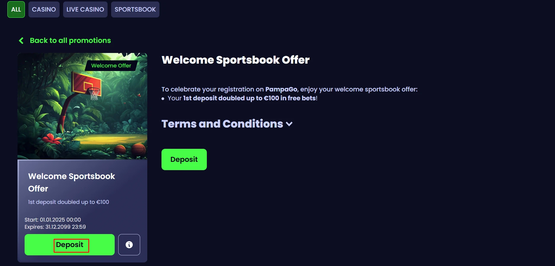 PampaGo Sports Welcome Bonus