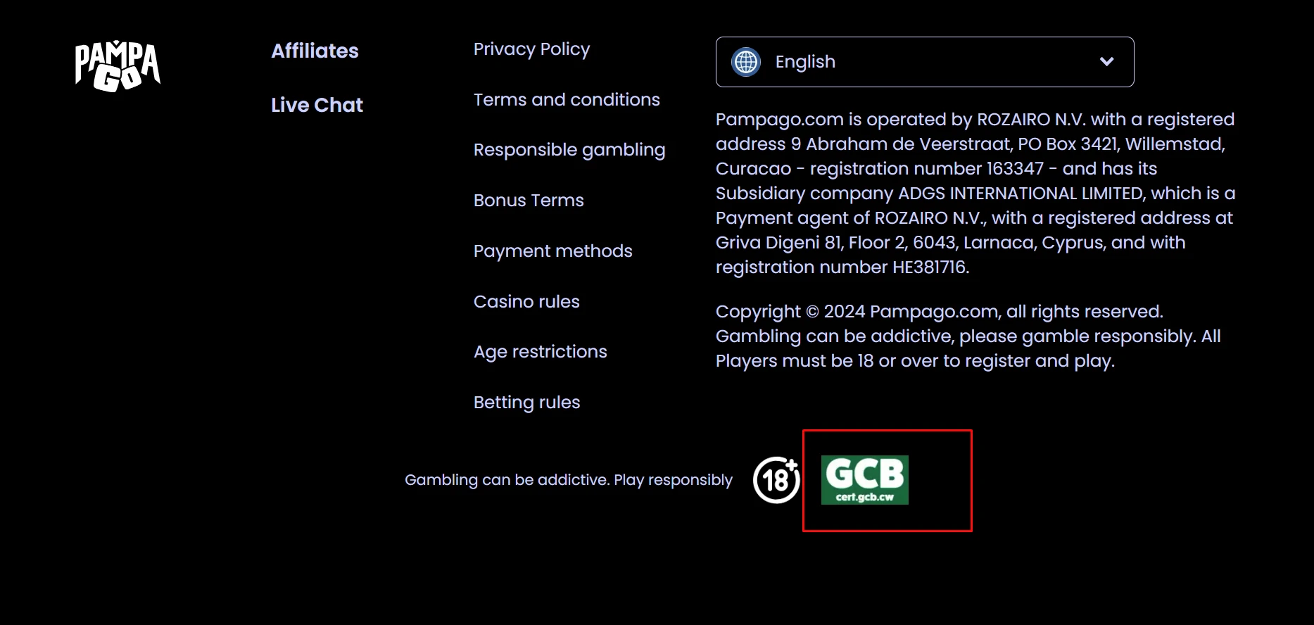 PampaGo Gaming License