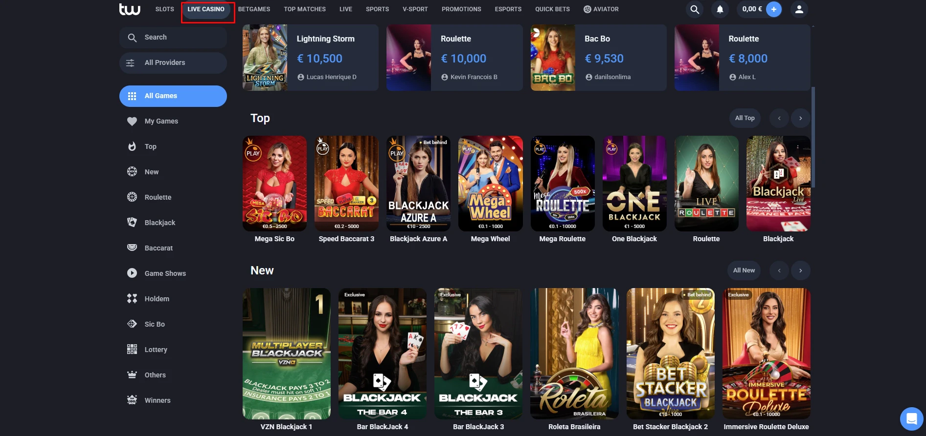 Twin Casino Live Games