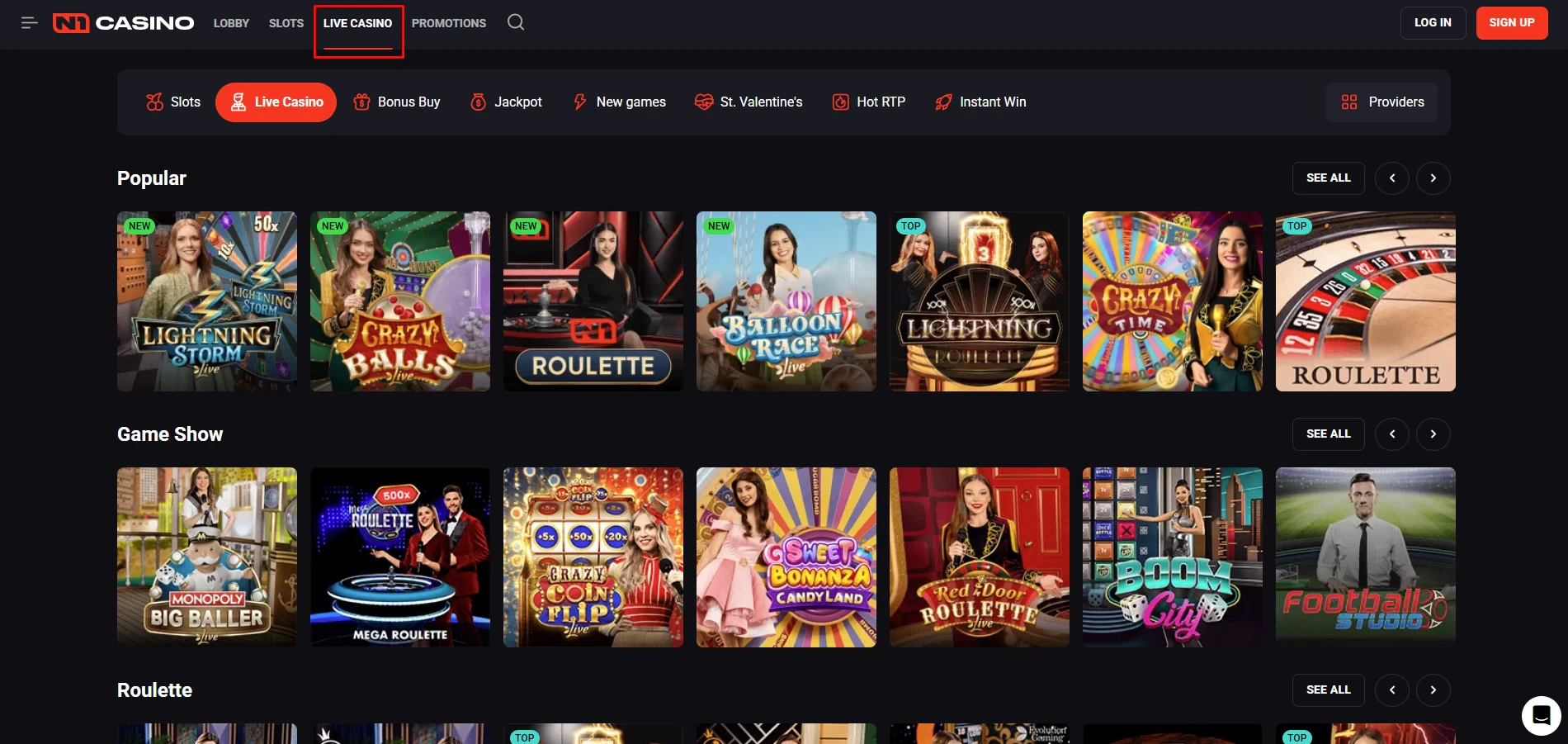 N1 Casino Live Games