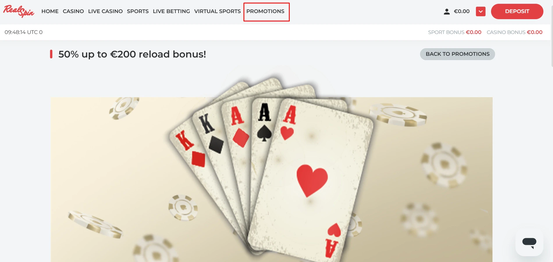 RealSpin Casino Reload Bonus