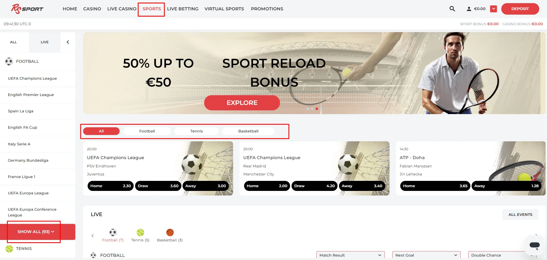 RealSpin Casino Sportsbook