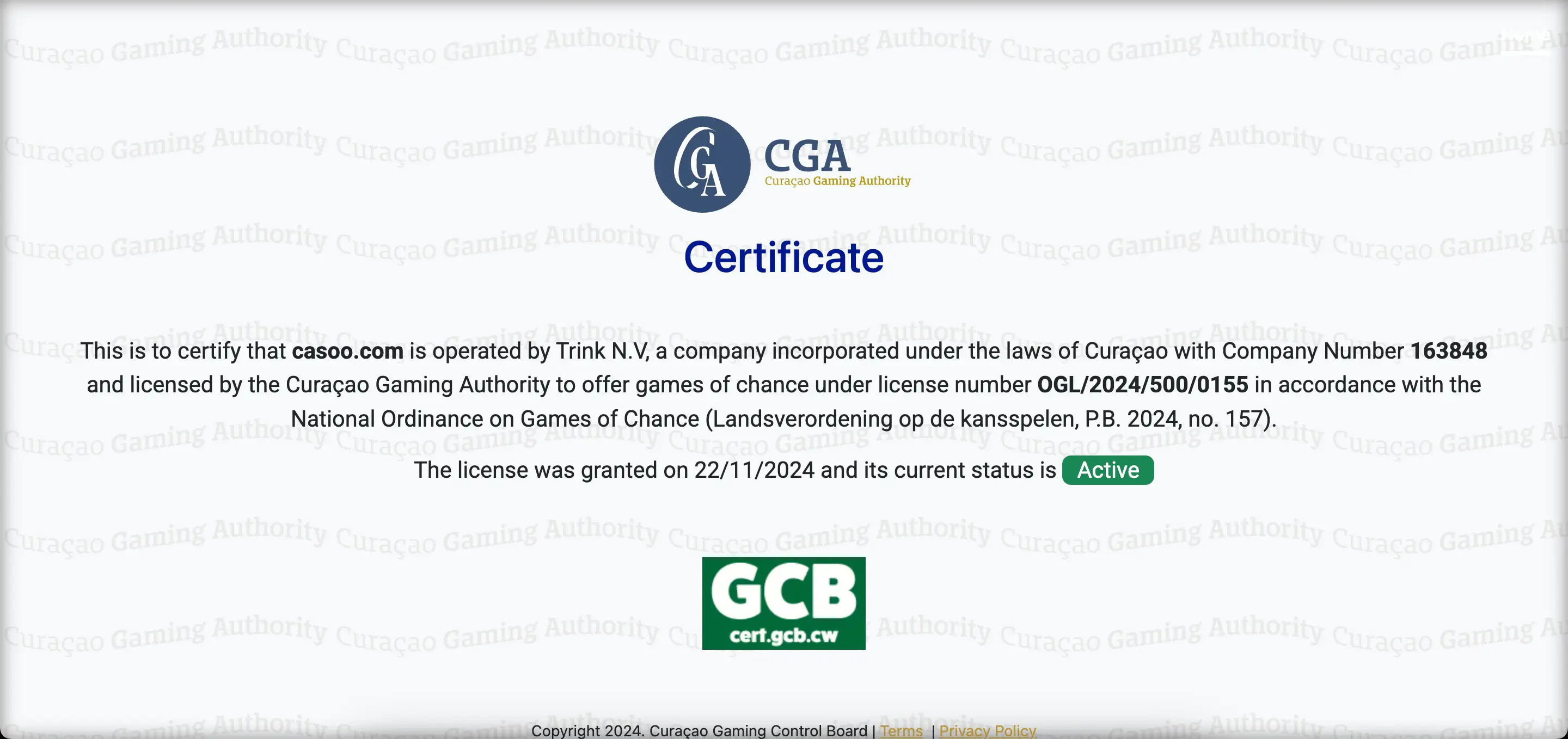 casoo licence